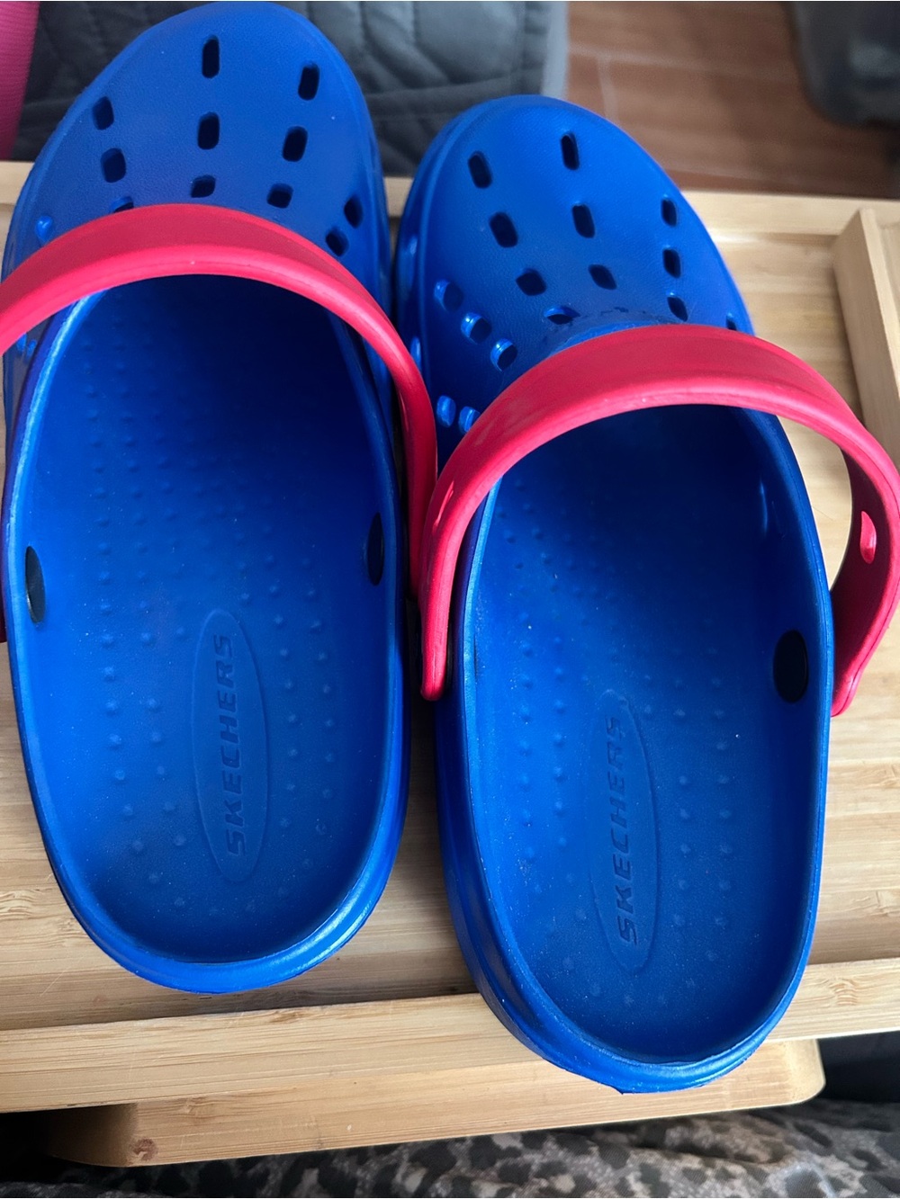 Skechers Kids Royal Blue Clog with Pink Strap